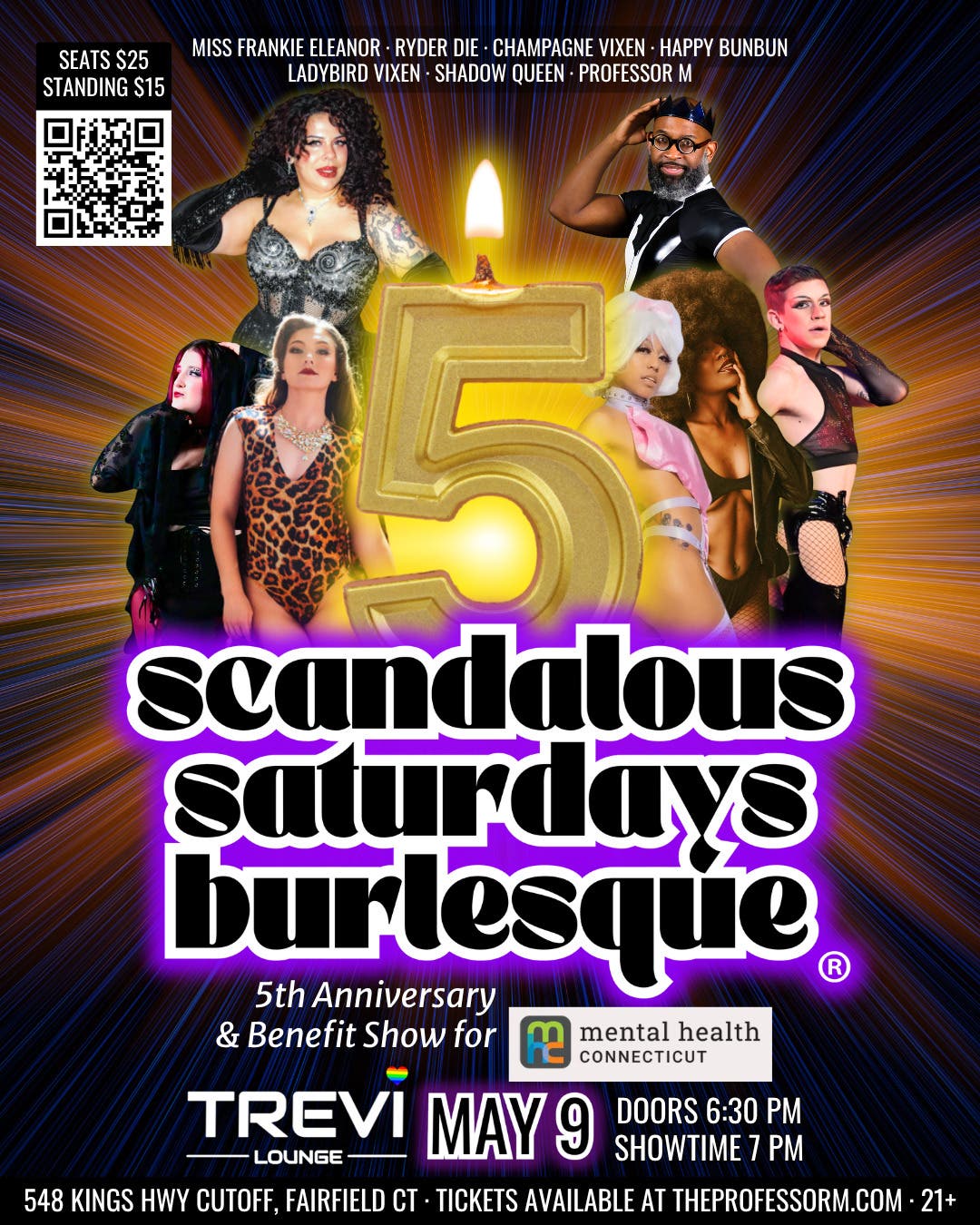 Scandalous Saturdays Burlesque 5th Anniversary & Benefit Show