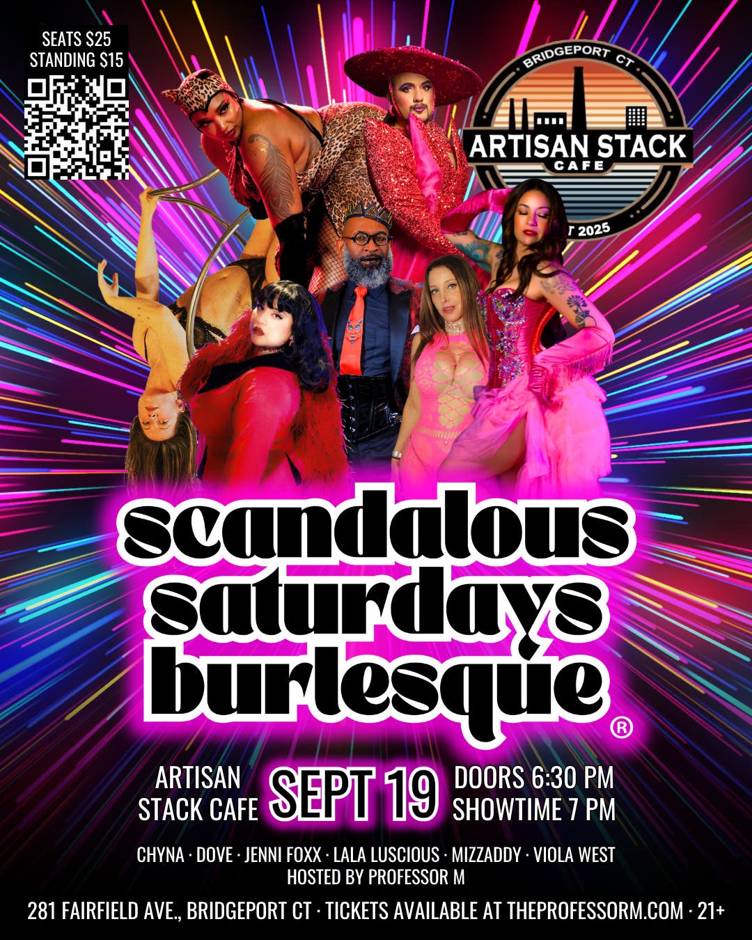 Fall into glamourous, rebellious cabaret! Scandalous Saturdays Burlesque *new location*