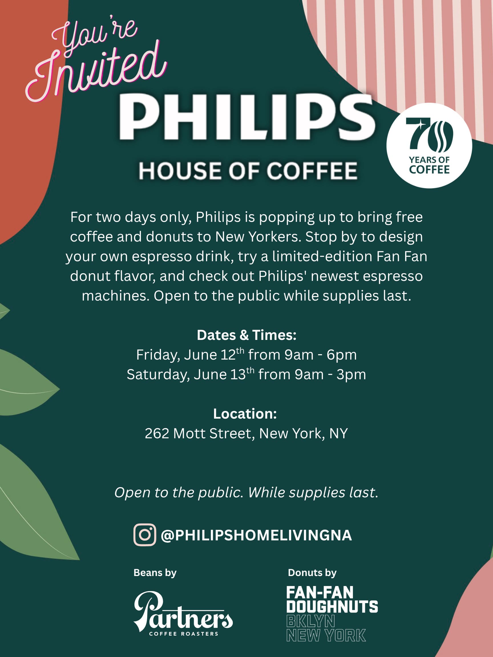 Philips House of Coffee Pop Up 6/12 - 6/13