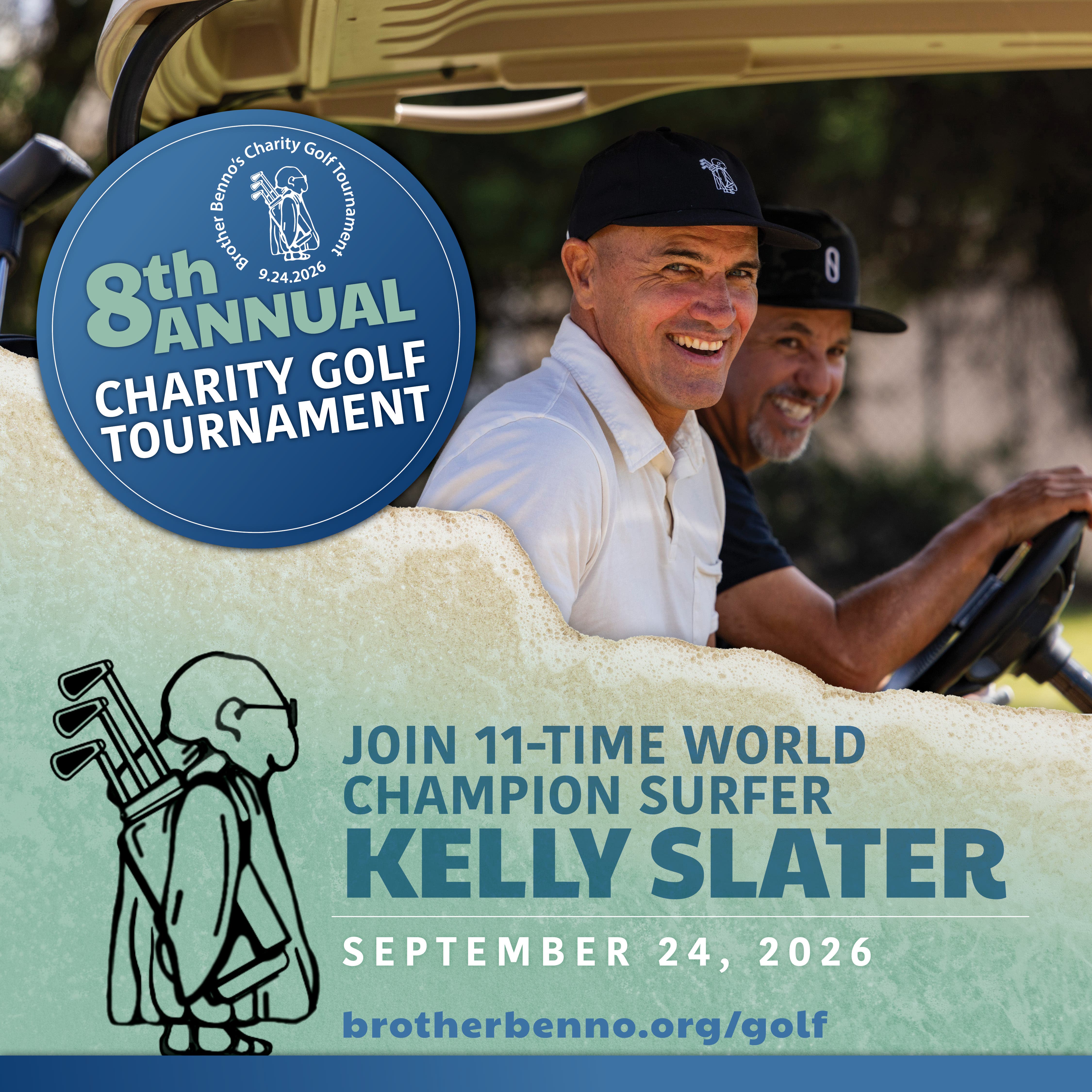 Brother Benno's charity golf tournament featuring 11-time World Surf League champion Kelly Slater