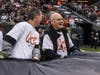 Gary Brown, an Advocate Health Care patient, helped unfurl the Bear Down flag at Soldier Field during the Chicago Bears game on Sunday, November 10, 2024.
