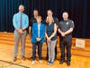 Connolly School Principal Klatsky, Detective Karousos, Deputy Mayor Donna McNaughton, Officer Michaleas , Mayor Pam Panzenbeck, and Officer Bifone. 