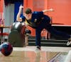 A league participant goes for a strike during play