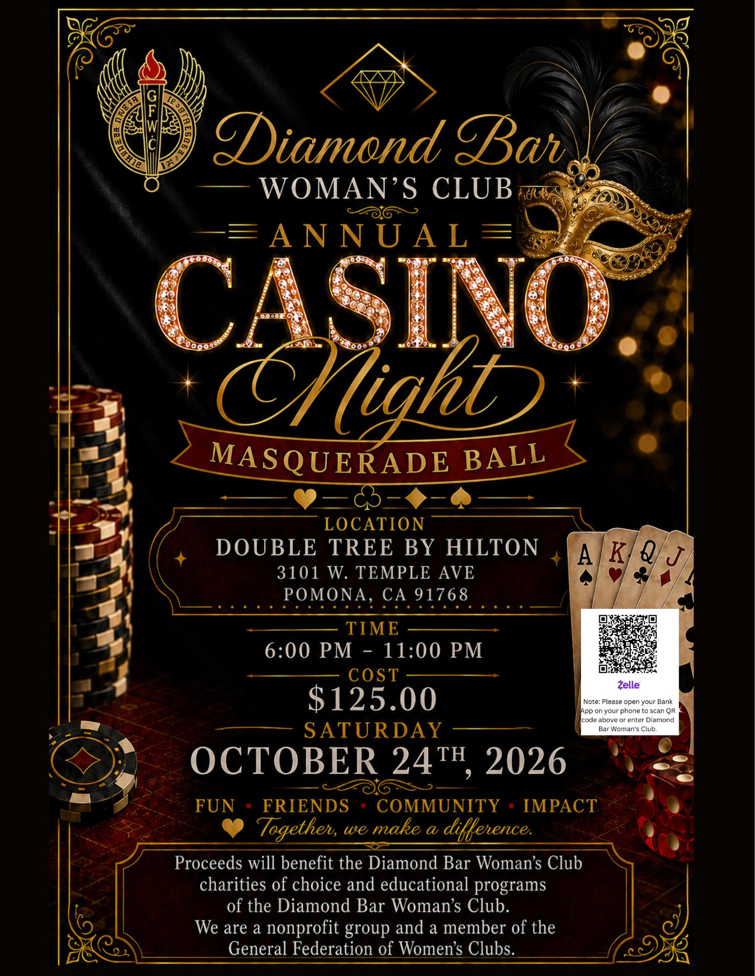 Annual Casino Night Masquerade Ball