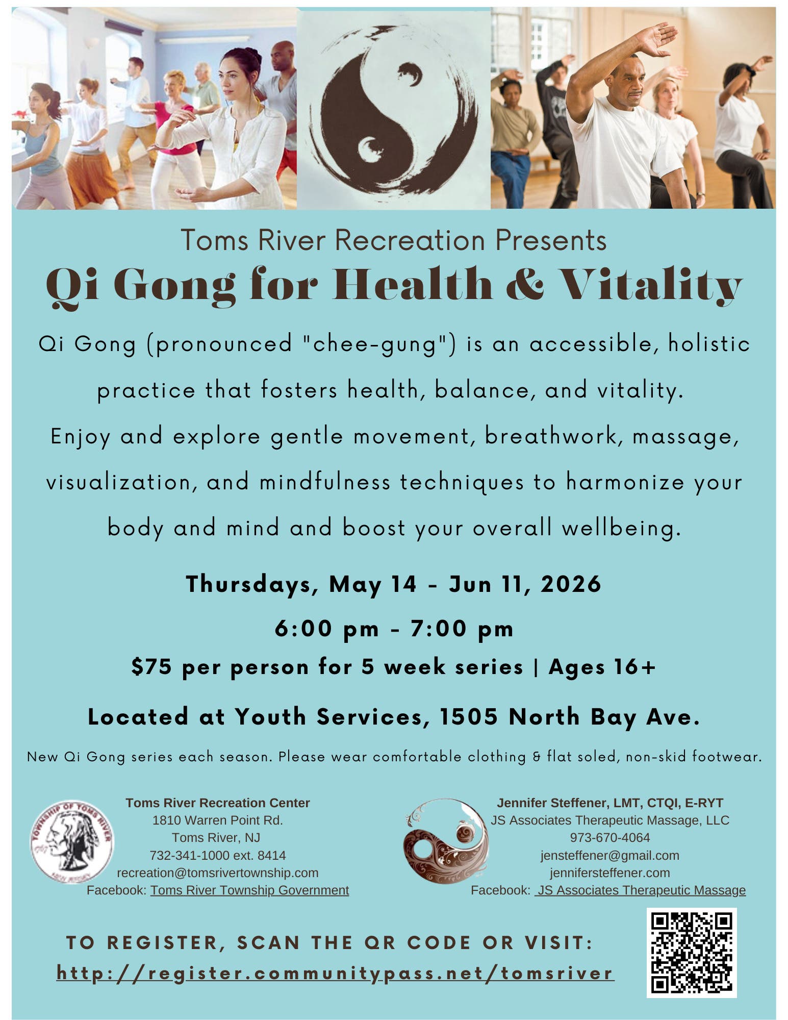 Qigong For Health & Vitality with Jen & Toms River Recreation