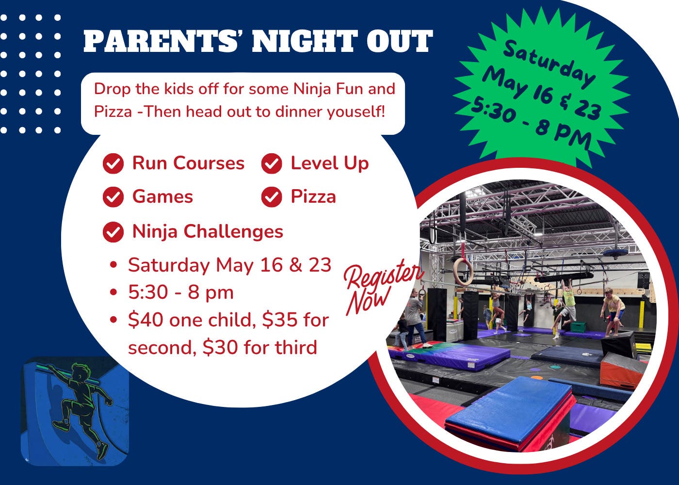 Parents' Night Out - Ninja Obstacles for kids