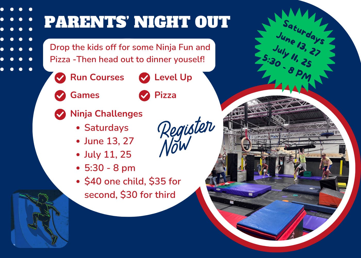 Parents' Night Out - Ninja Obstacles for kids
