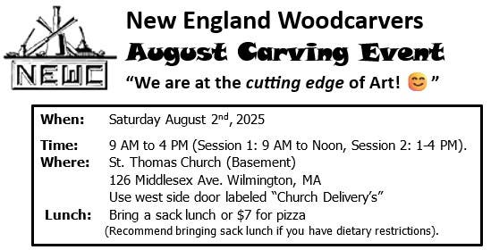 NEWC August Woodcarving Event