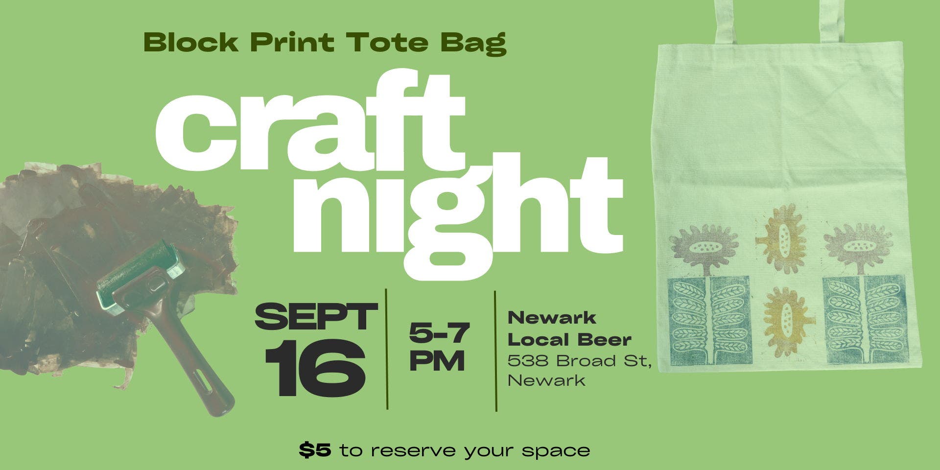 Sep 16 | Block Print Tote Bag Craft Night | Montclair, NJ Patch