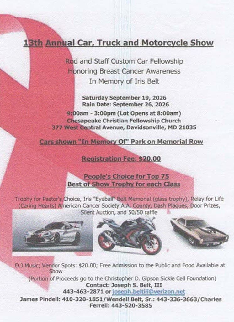 13th Annual Iris Belt Breast Cancer Awareness Car Show