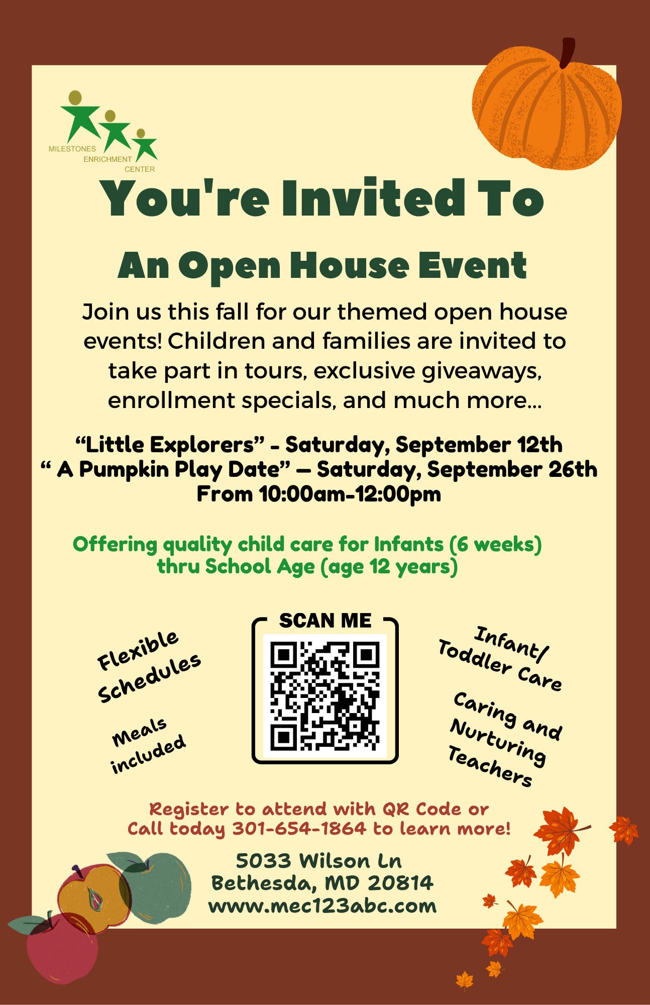 "A Pumpkin Play Date" - Child Care Open House