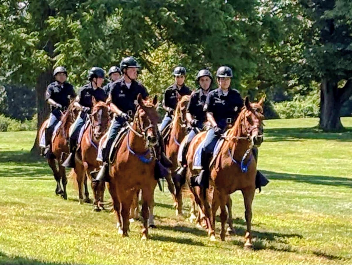 Each summer the Company visits Camp Harkness in Waterford, CT to perform a riding demonstration for the families and friends of the camp. Afterwards everyone has the opportunity to meet the horses and members of the Second Company Governor's Horse Guard.