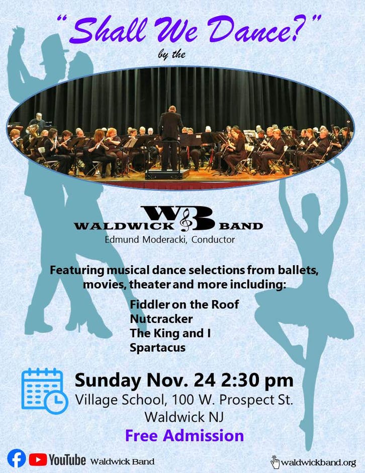 Nov 24 "Shall We Dance?" Free Concert by the Waldwick Band