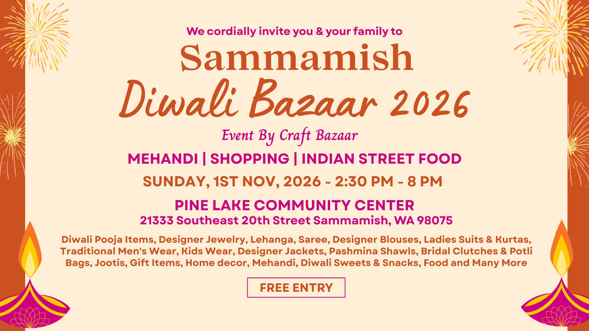 Sammamish Diwali Bazaar 2026