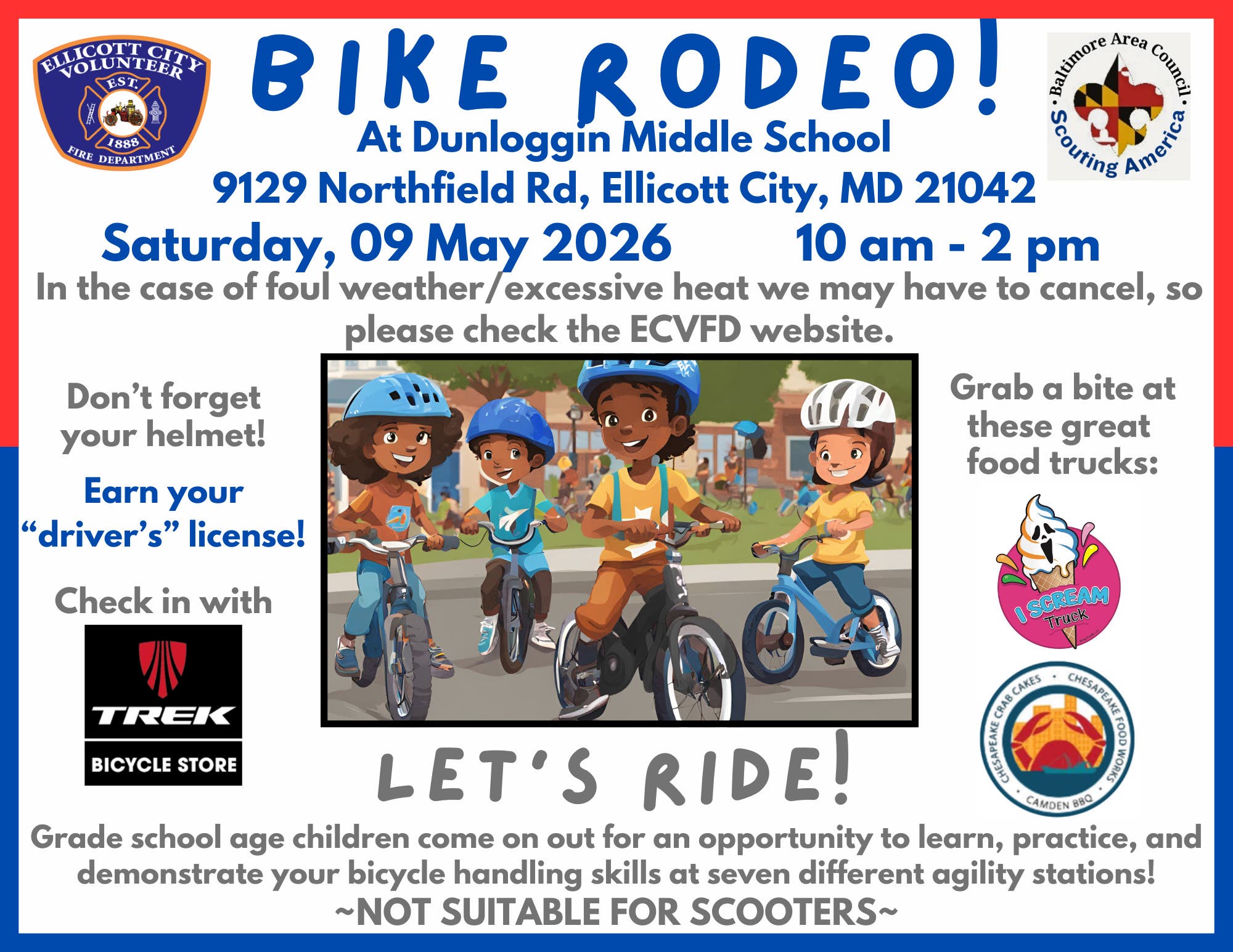 Children’s Bike Rodeo hosted by Ellicott City Volunteer Fire Department & Scouting America