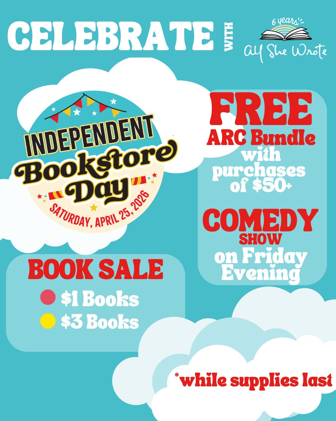 All She Wrote Books Presents: Indie Bookstore Day