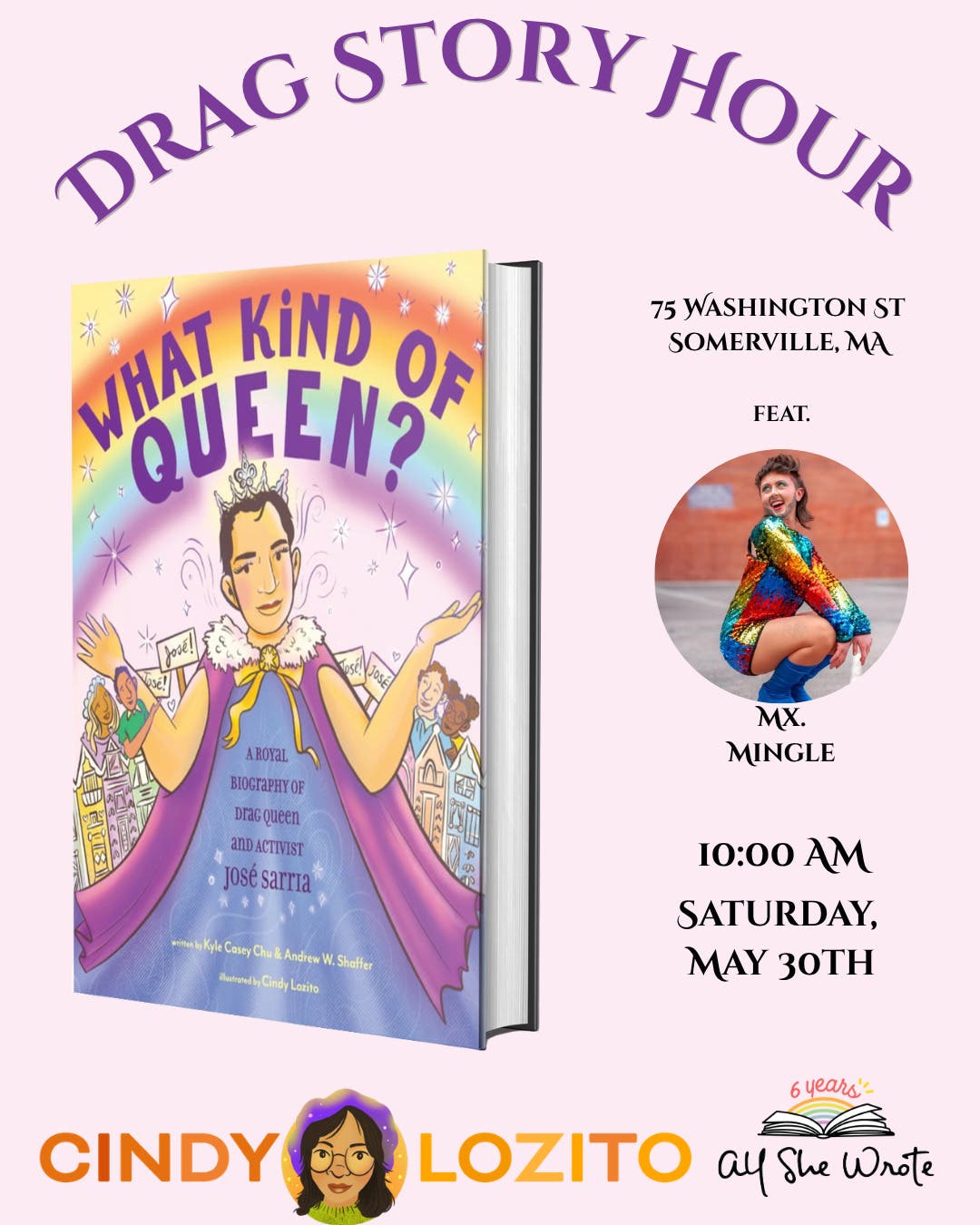 All She Wrote Books Presents: Drag Storytime with Illustrator Cindy Lozito feat. Mx Mingle!