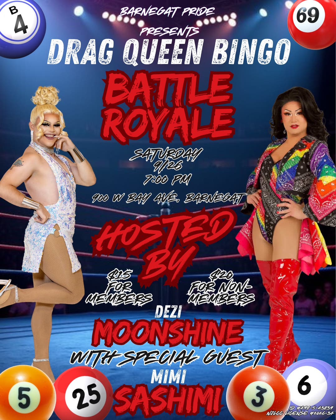 Drag Bingo with Desiree Moonshine and Mimi Sashimi by Barnegat Pride 
