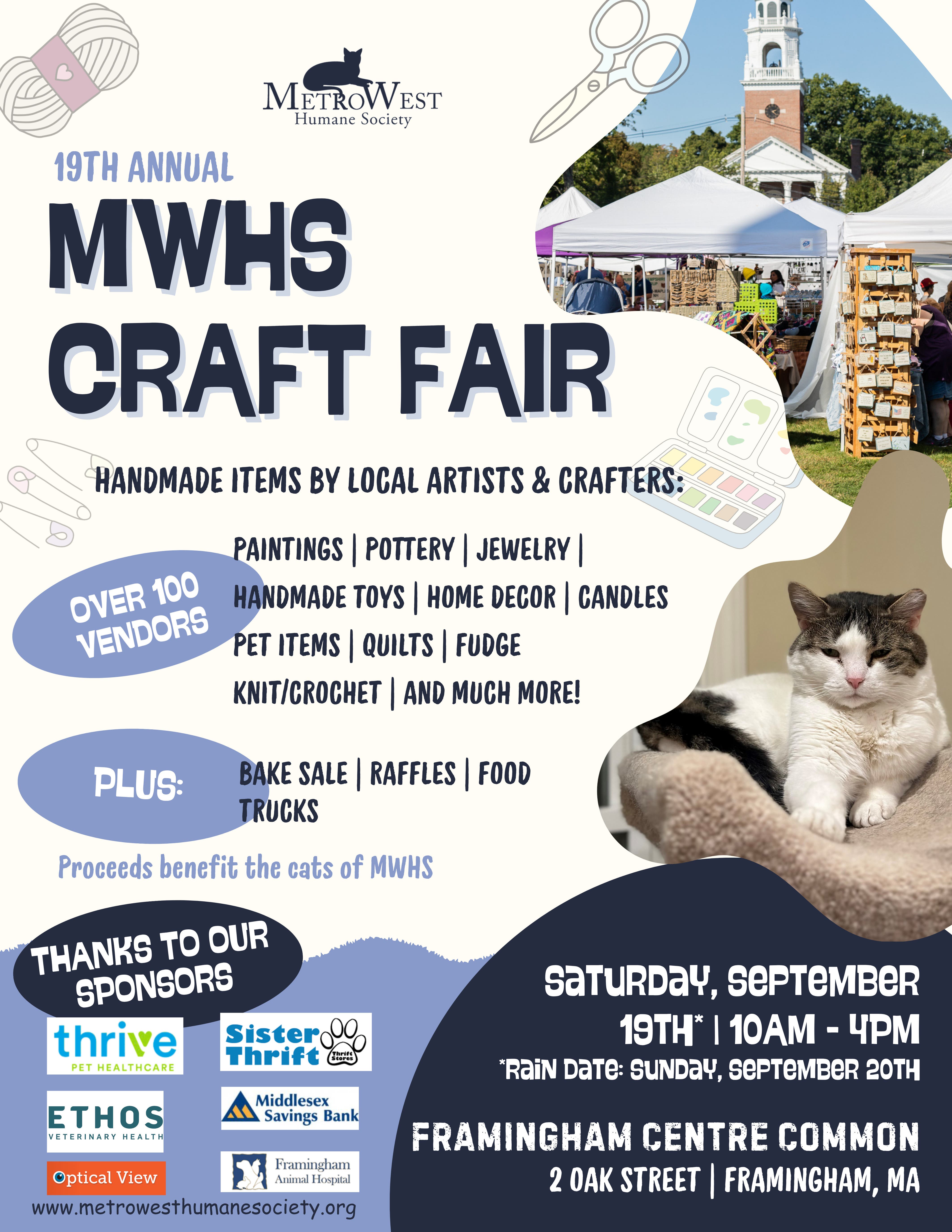 MetroWest Humane Society 19th Annual Craft Fair!
