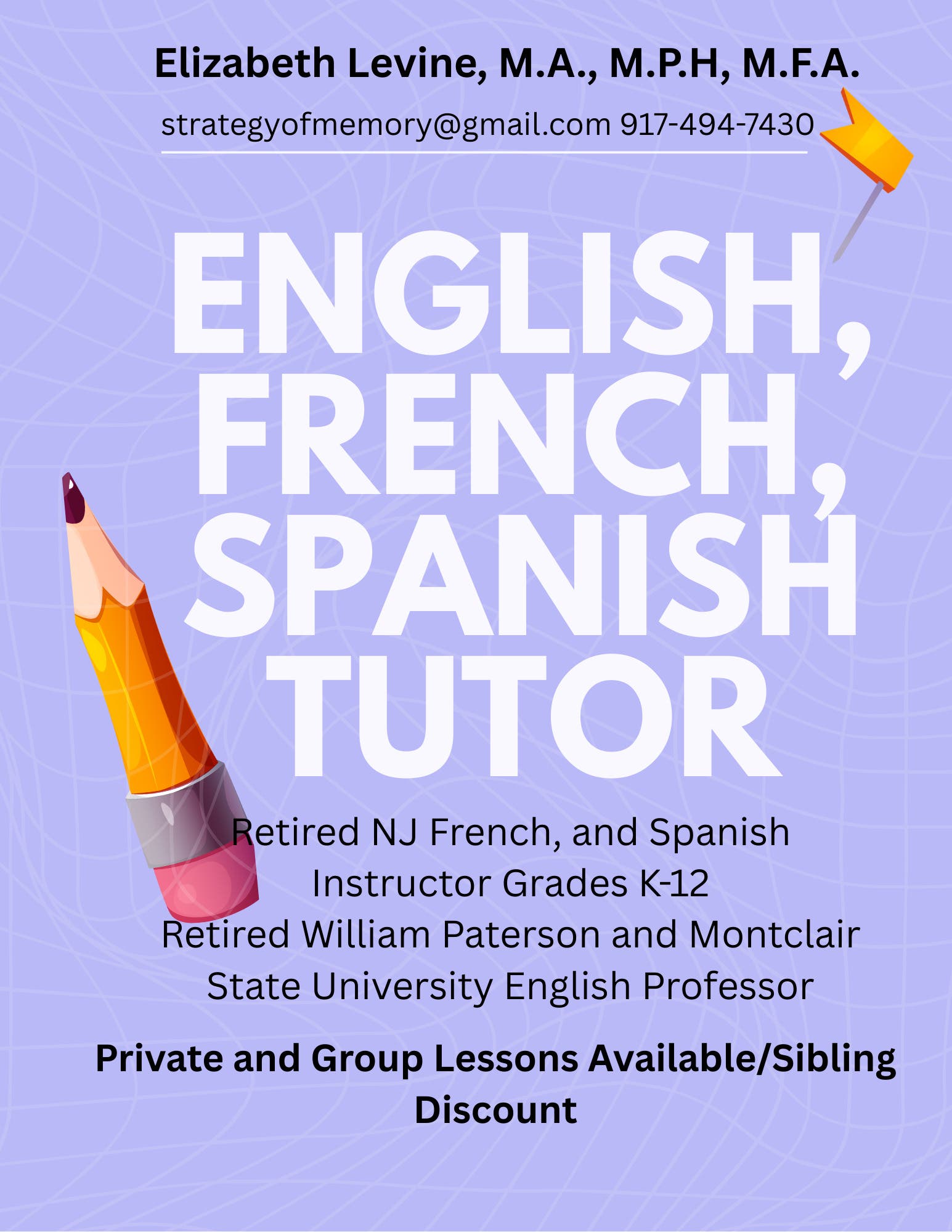 English, French, Spanish Tutor