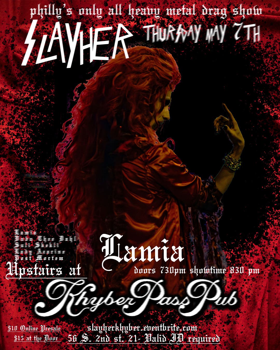 SLAYHER: Philly's ONLY All Heavy Metal Drag Show coming to Khyber Pass Pub!