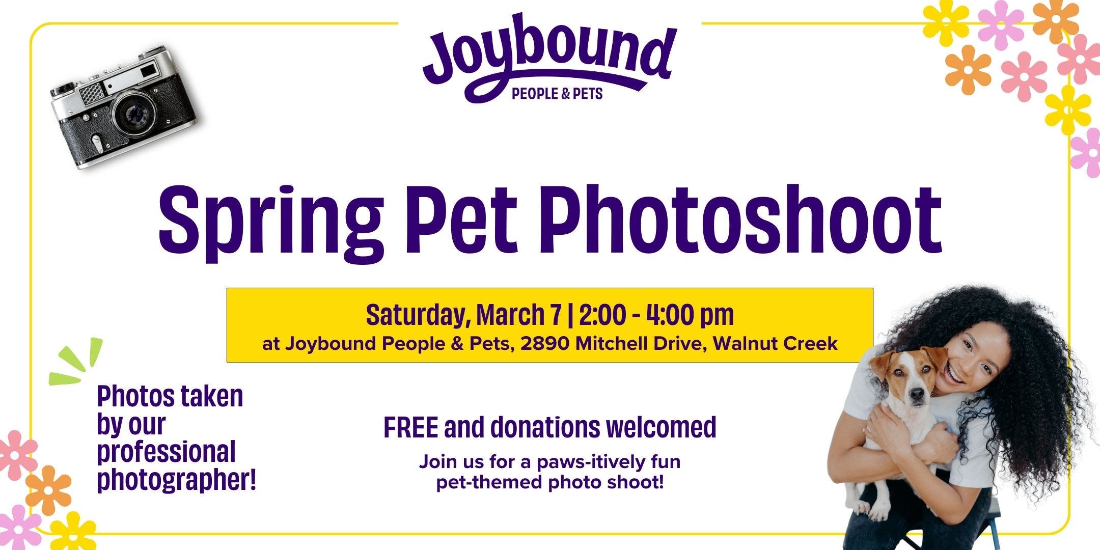 Joybound People & Pets presents Spring Pet Photoshoot