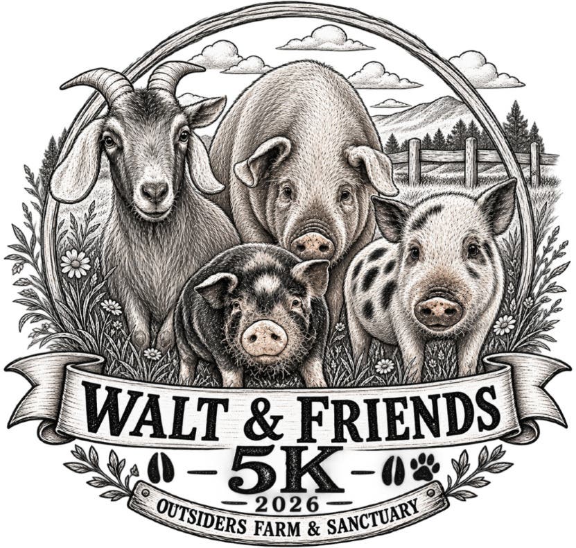 Virtual 5K- Walt & Friends 5K, fundraiser for Outsiders Farm & Sanctuary