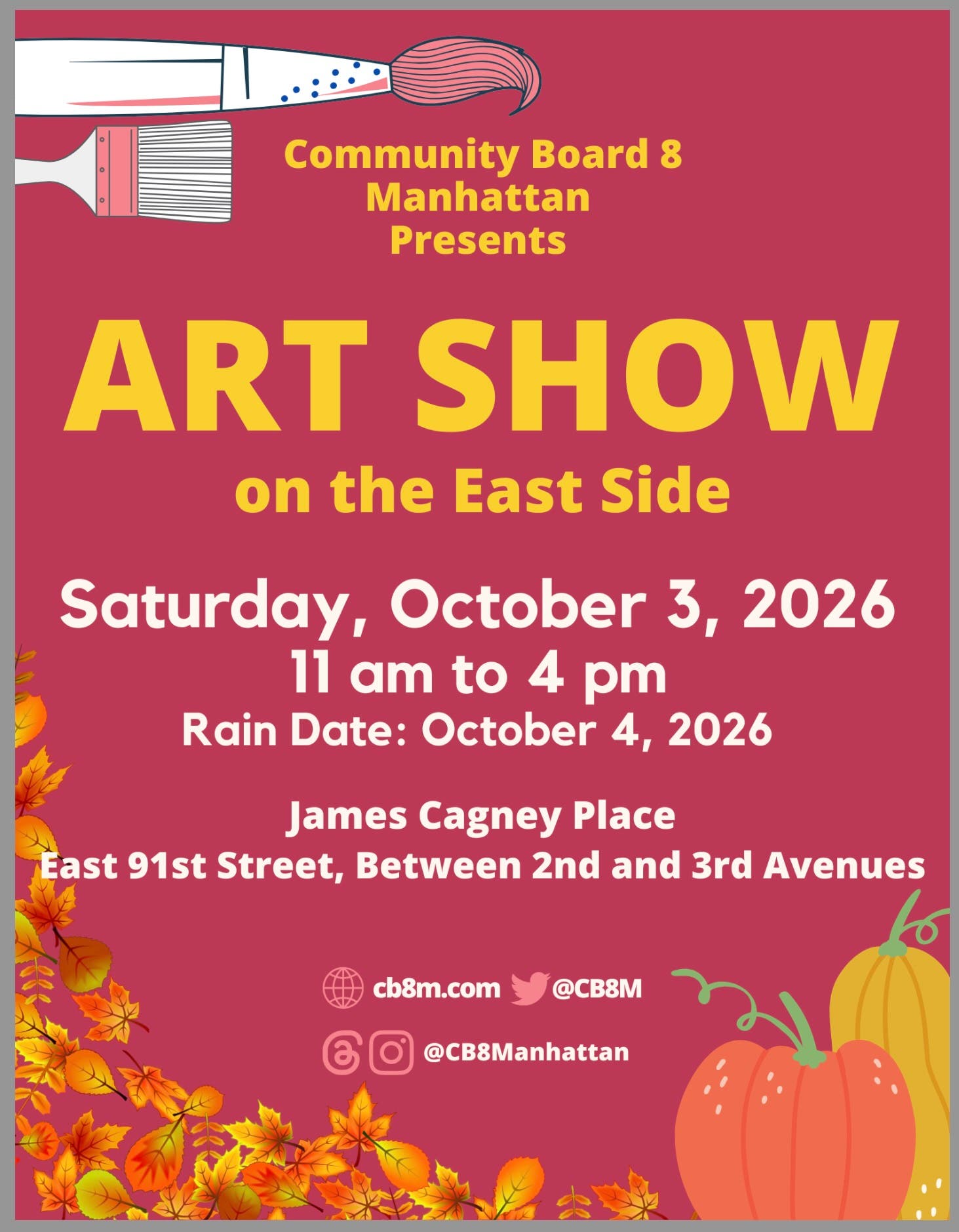 Art Show on the UES--It's This Saturday!