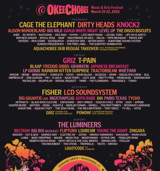 Okeechobee Music Festival 2026 - Promo Code RAVEFAM