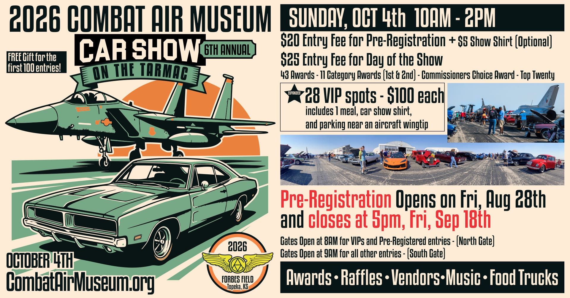 6th Annual Combat Air Museum Car Show On The Tarmac