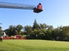 The Ball Drop from the Orland Fire Protection District aerial ladder truck 