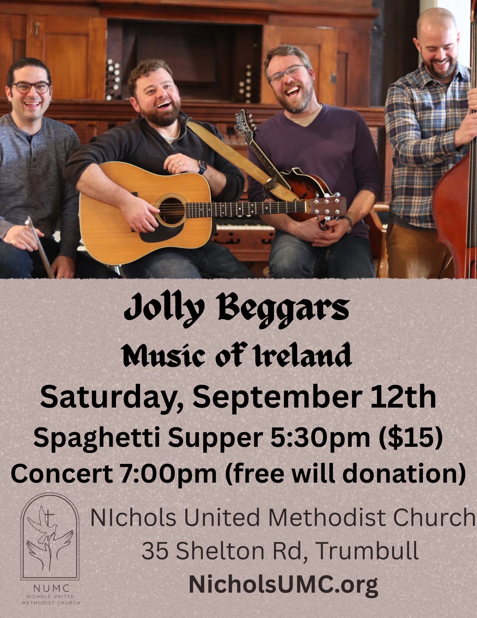 Jolly Beggars: Music of Ireland ---NUMC Supper and Concert Series