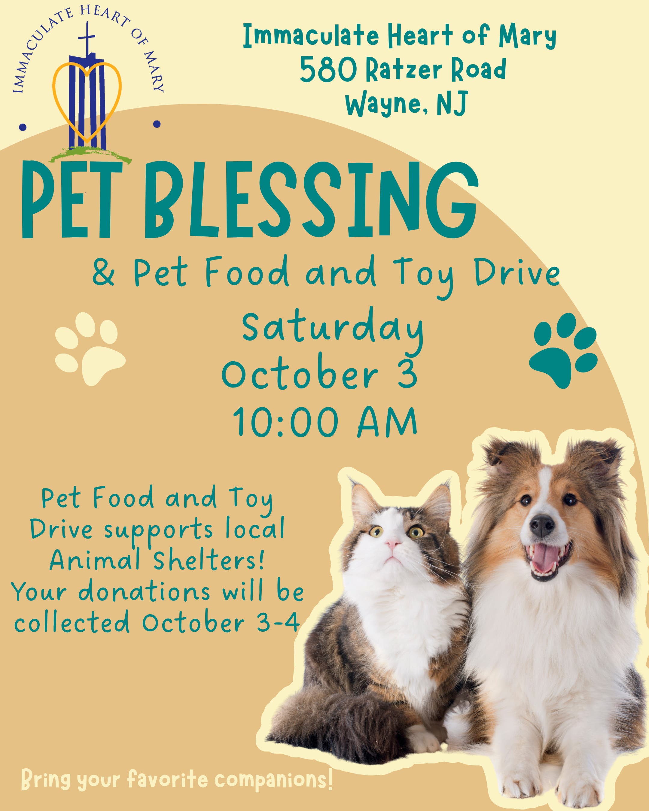 Pet Blessing & Pet Food and Toy Drive