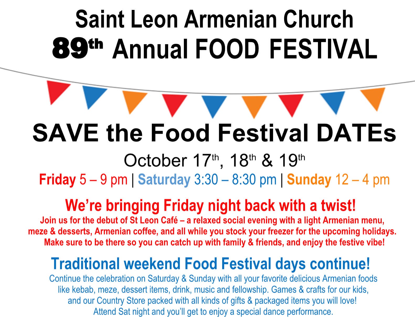 89th Annual St. Leon Food Festival (3 Days!!)