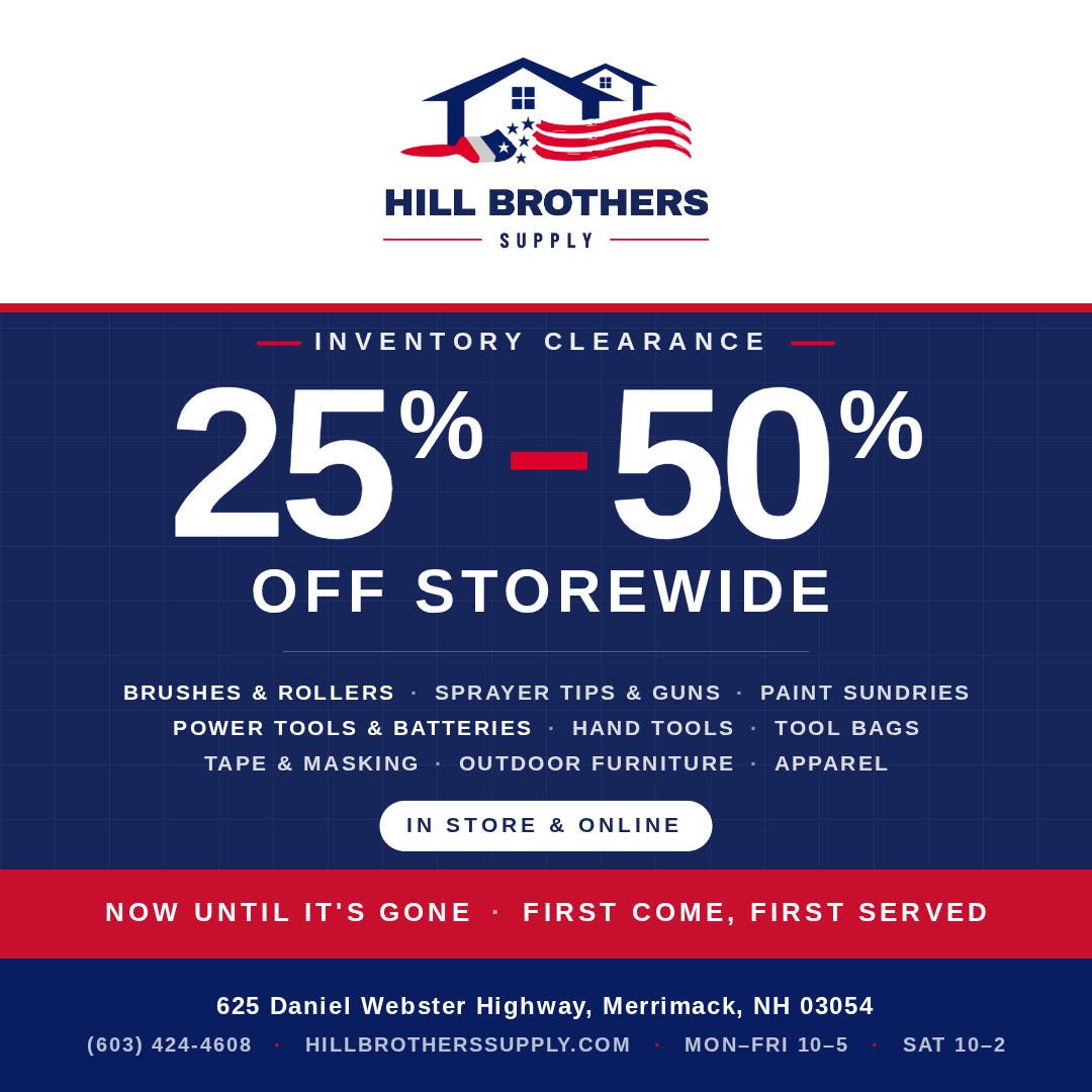 Hill Brothers Supply Inventory Clearance — 25-50% Off Storewide