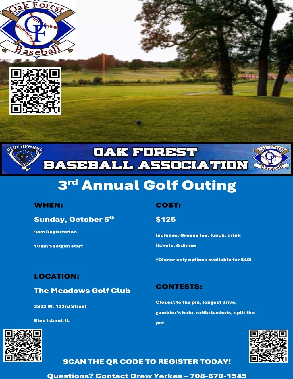 Oak Forest Baseball Association 2025 Golf Outing