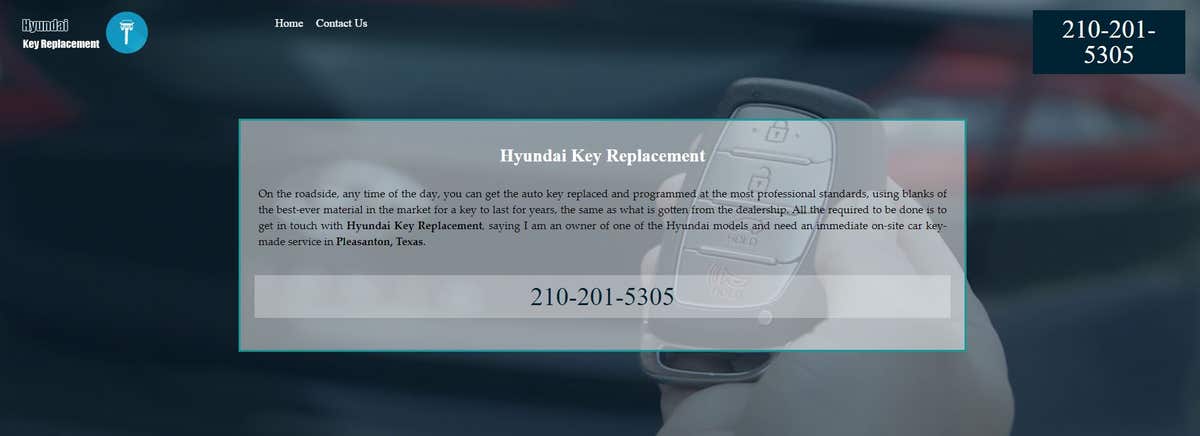 Hyundai Key Replacement Pleasanton TX