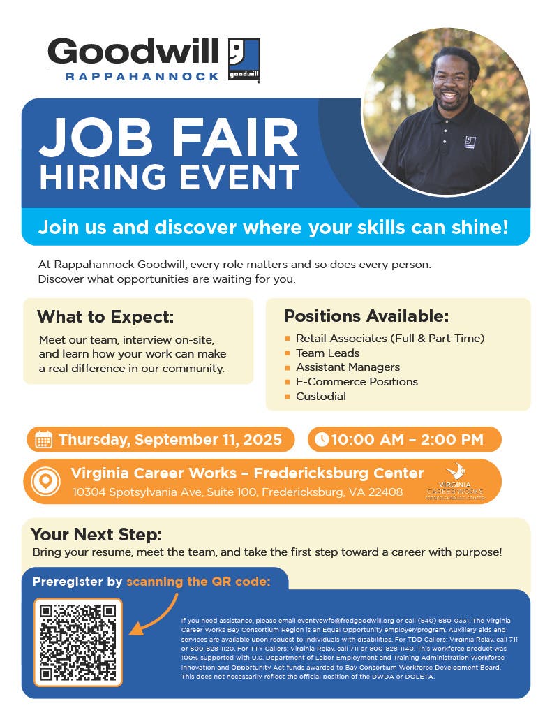 Goodwill Hiring Event at Virginia Career Works Center