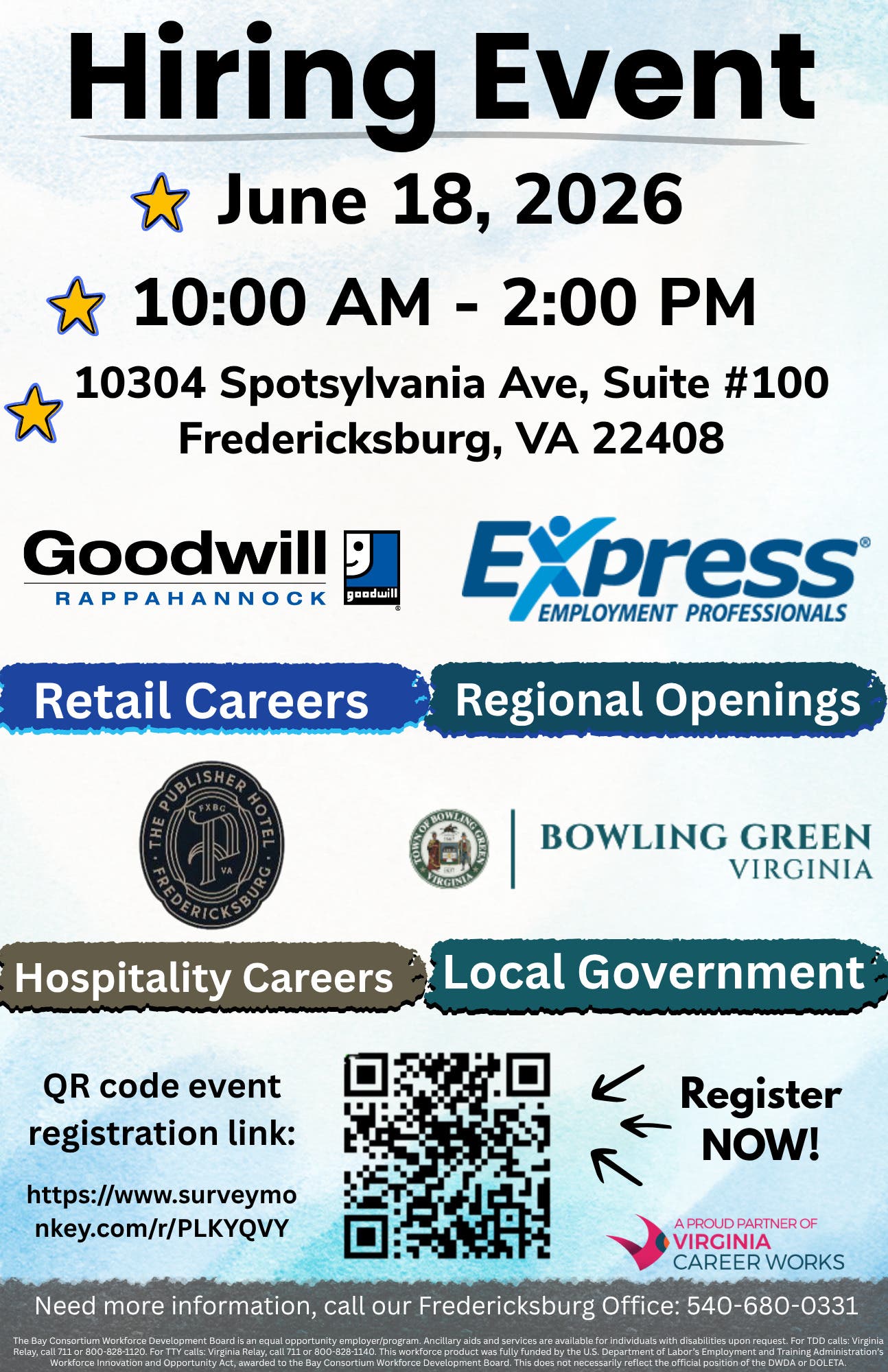 Fredericksburg Hiring Event - Virginia Career Works