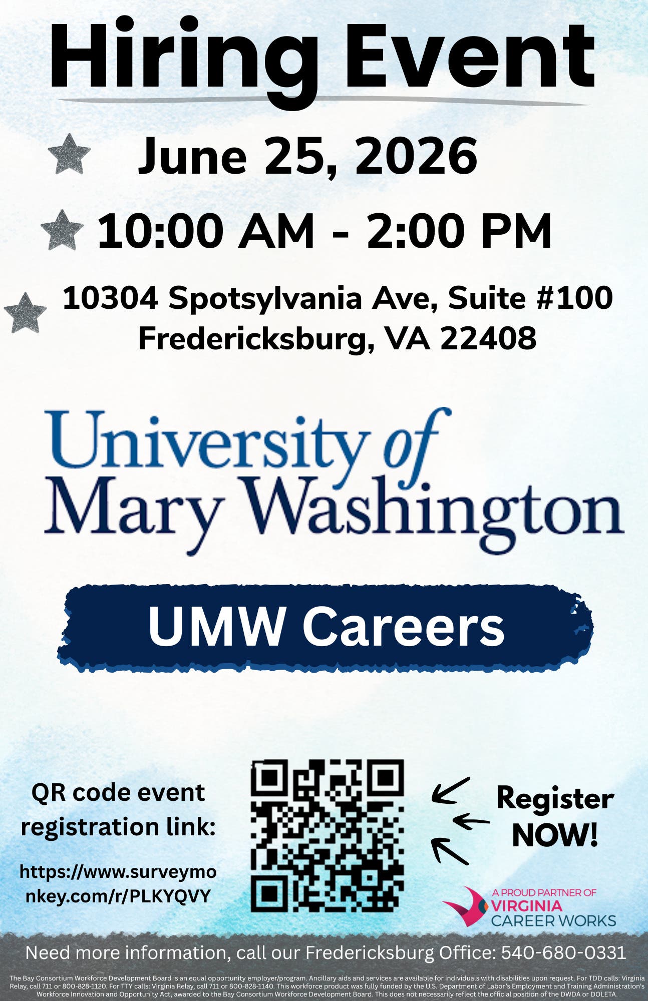 HIRING EVENT – University of Mary Washington