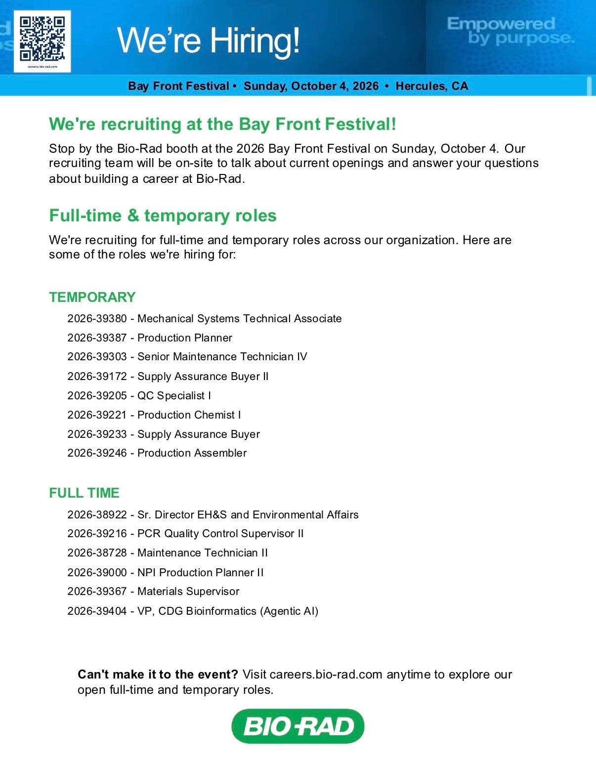 Bio-Rad Laboratories at Bay Front Festival
