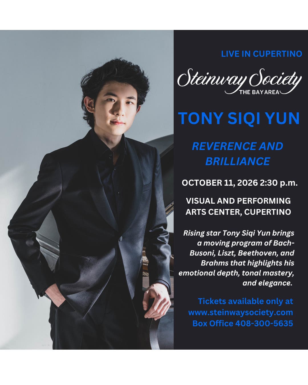 Pianist Tony Siqi Yun Presents "Reverence and Brilliance"