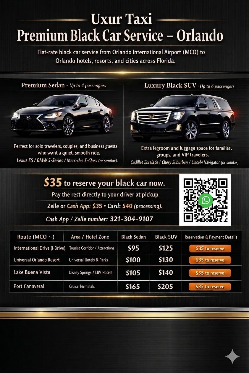 🟦 uxurtaxi.com 🔥 [MCO PREMIUM BLACK CAR | EXECUTIVE AIRPORT SERVICE 🚘✈️] | 407.451.7357 | nwave.o