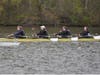 (Stroke to bow): Kiyoko Kubach, Madeline Nielson, Elsa Deitz, and Eloise Goldfine capturing gold in the Women's Second Varsity Quad at Mercer Lake Sprints Regatta 
