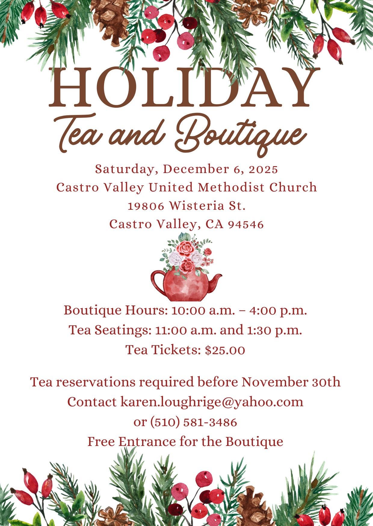 Holiday Tea and Boutique