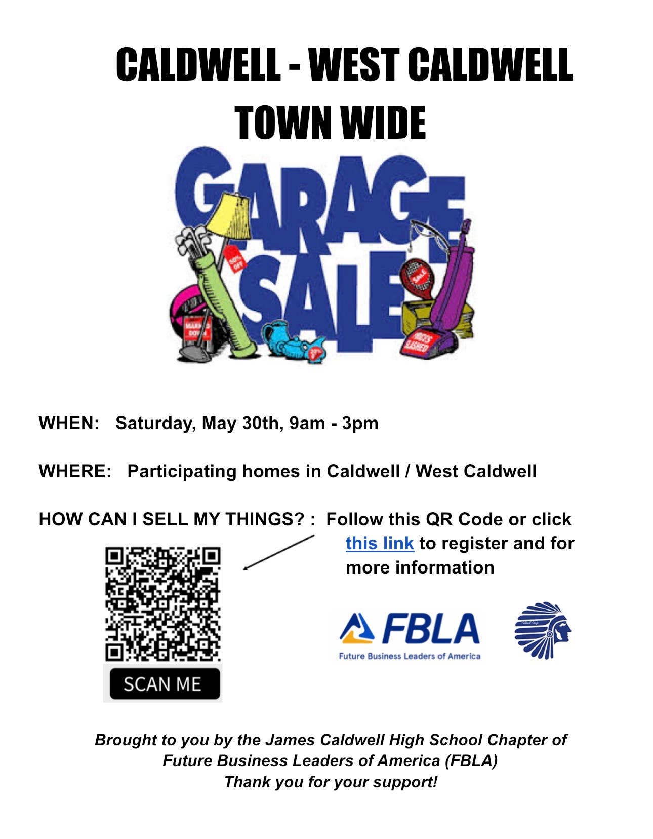 Sign Up for the Caldwell-West Caldwell Town Wide Garage Sale!