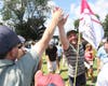 Glenview’s Luke Vitti got high fives from several golfers after winning of the opening mega contest.