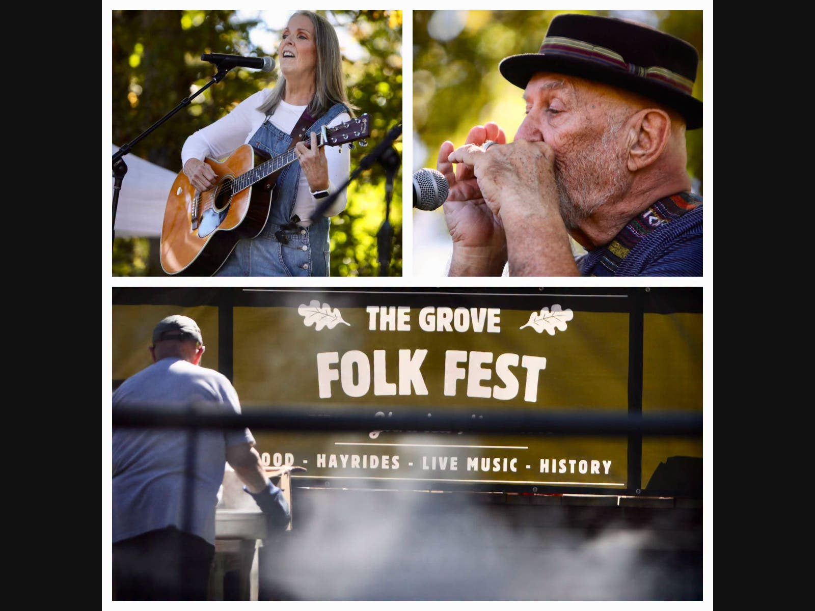 Tim Mocarski with alongside his wife Susan performing with the duo Wattle & Daub at Grove Folk Fest in Glenview on Sunday, October 4, 2026. 