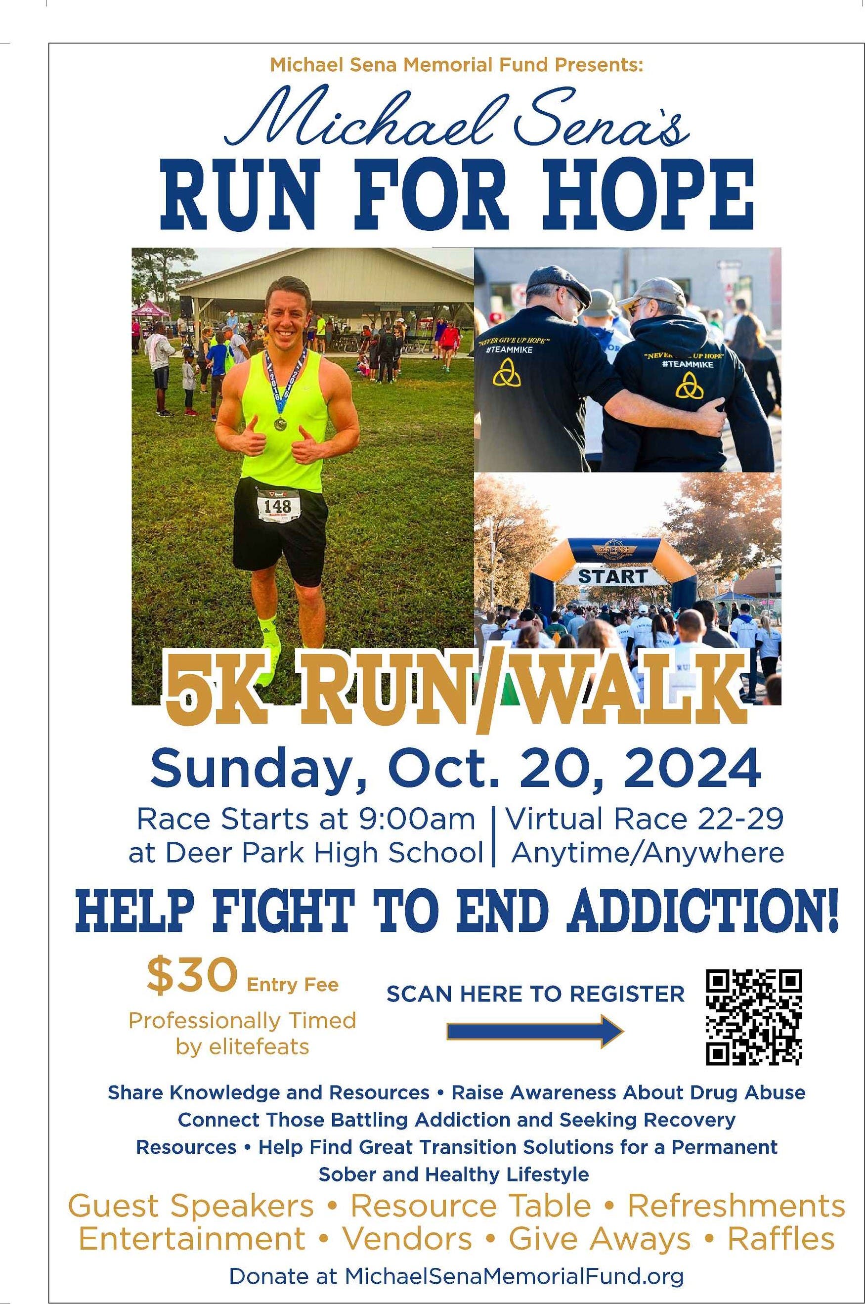 Oct 20 Michael Sena's Run for Hope Deer Park, NY Patch