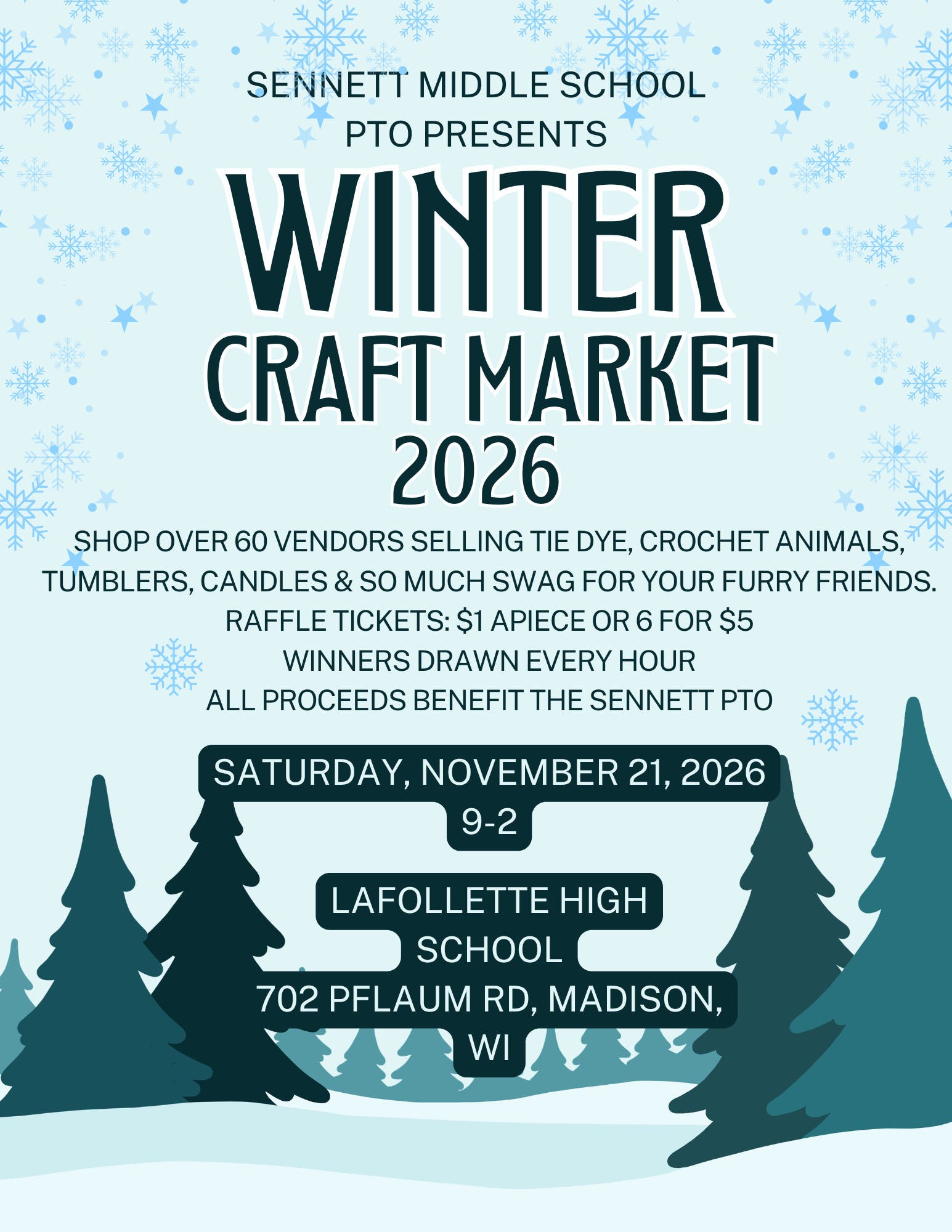 Sennett Community Winter Craft Market 2026 — Family fun in LaFollette High School · Madison, WI